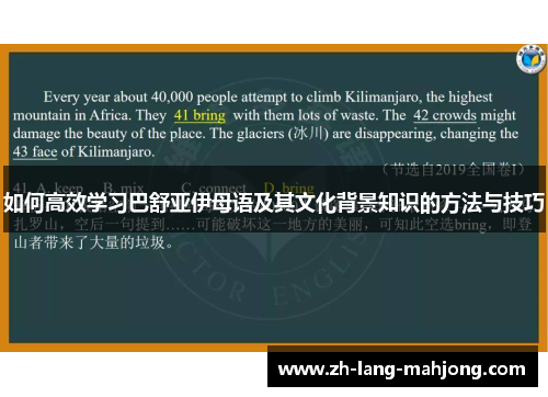 如何高效学习巴舒亚伊母语及其文化背景知识的方法与技巧 如何高效学习巴舒亚伊母语及其文化背景知识的方法与技巧
